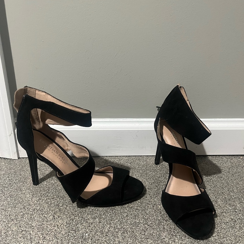 Black strappy heels